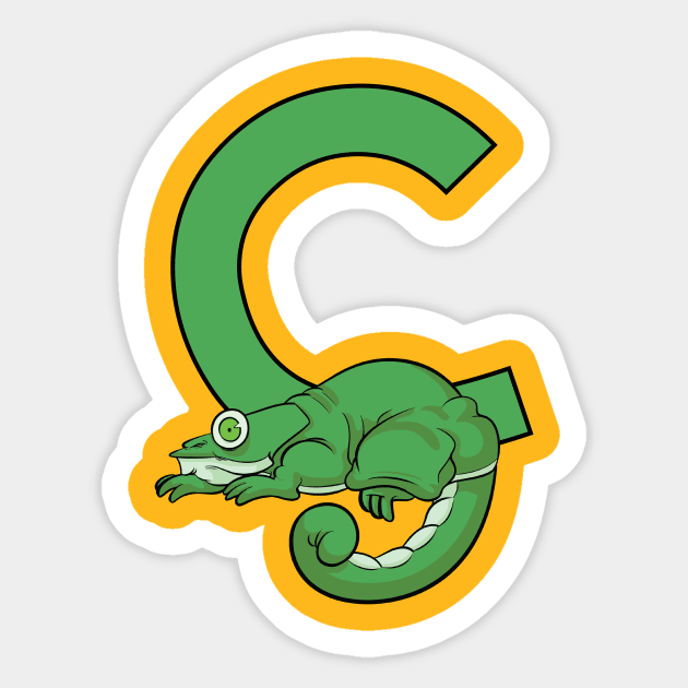 C is for Chameleon Sticker by futiledesigncompany